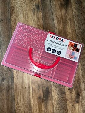 Kolorae Red & Clear Flag Serving Tray